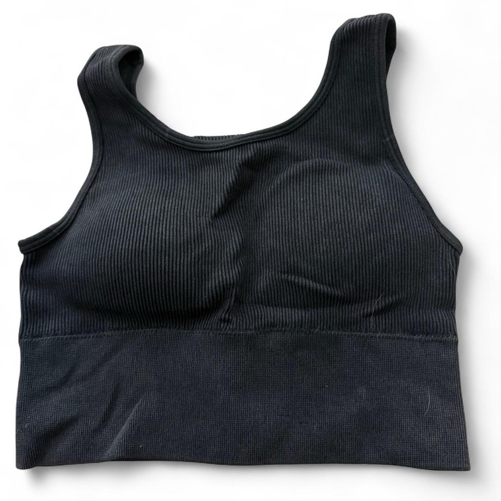 Elegant Black Ribbed Tank Top